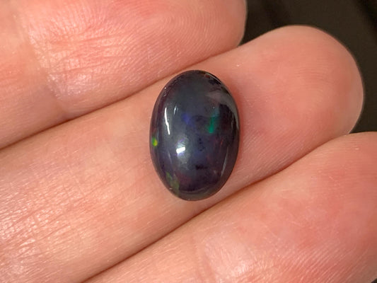 Black Ethiopian Opal oval 9x13x3.5mm cabochon