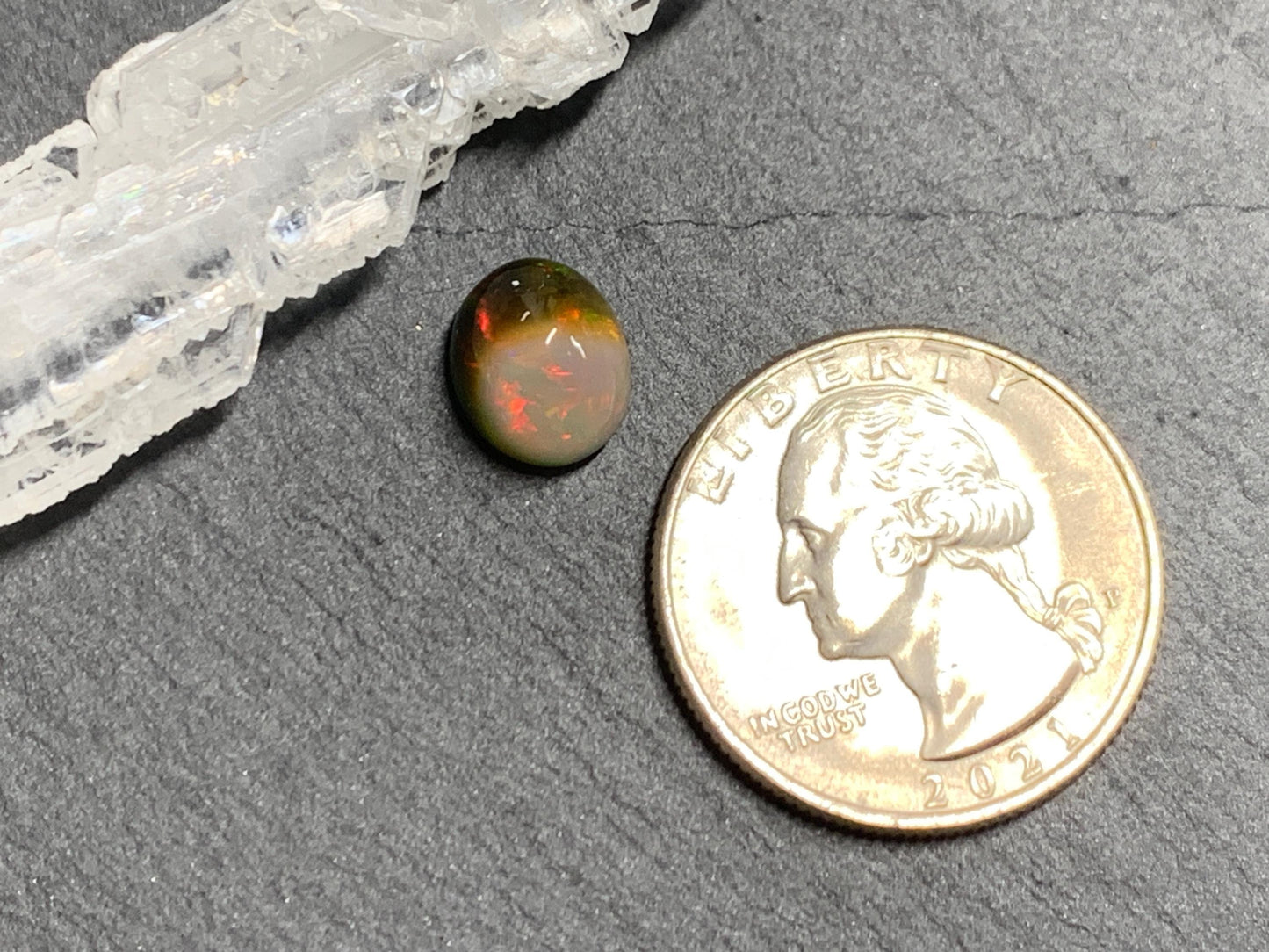 Natural Black Ethiopian Opal oval 8x10x6mm cabochon