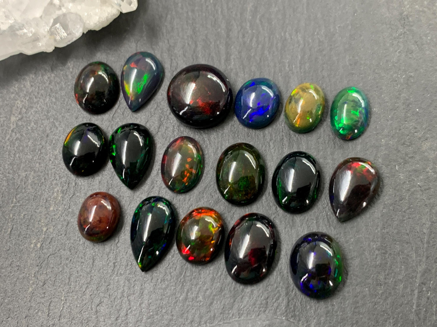 Ethiopian Black Opal Cabochon: Oval, Pear, Round Gemstone