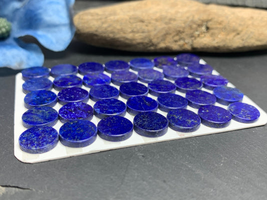 Flat Lapis Lazuli round 10mm cabochon- Calibrated cabochons