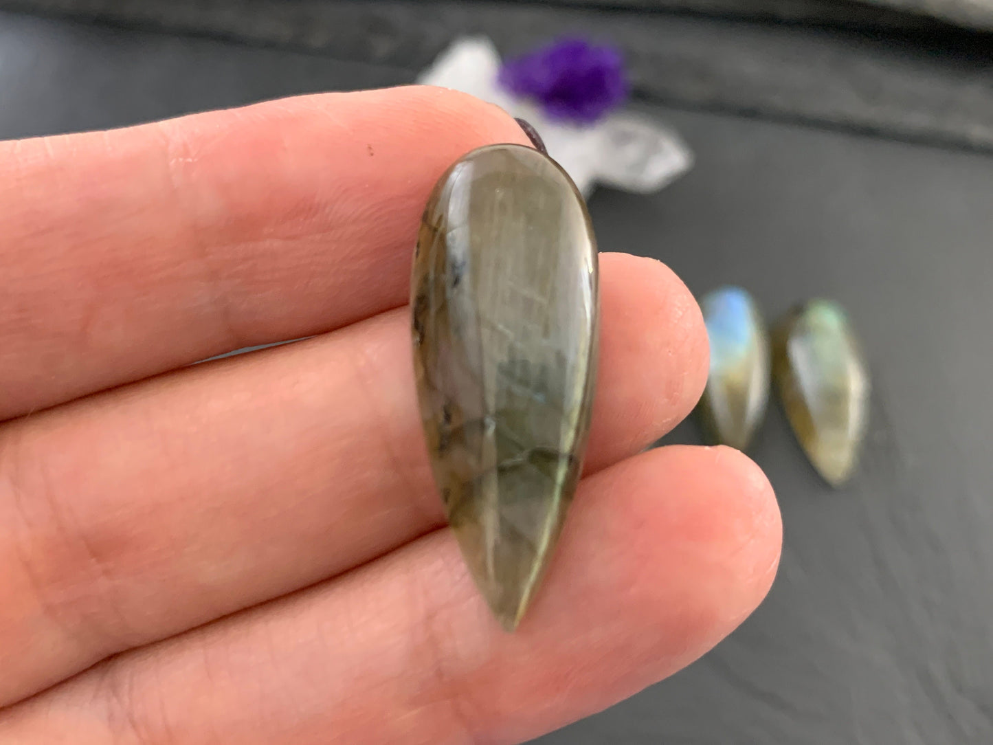 Labradorite pear 12x30mm Cabochon  - Calibrated Cabochons
