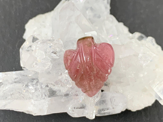 Carved Tourmaline 10x12x4mm cabochon