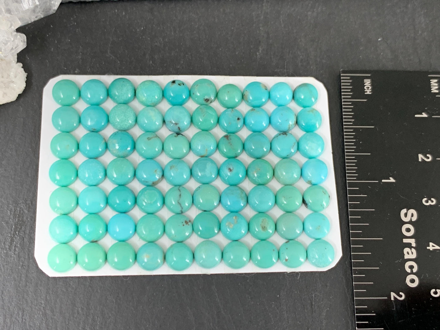 Turquoise round 6mm cabochon - Calibrated cabochons