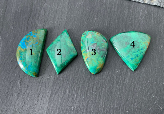 Chrysocolla cabochons 22x33x5mm