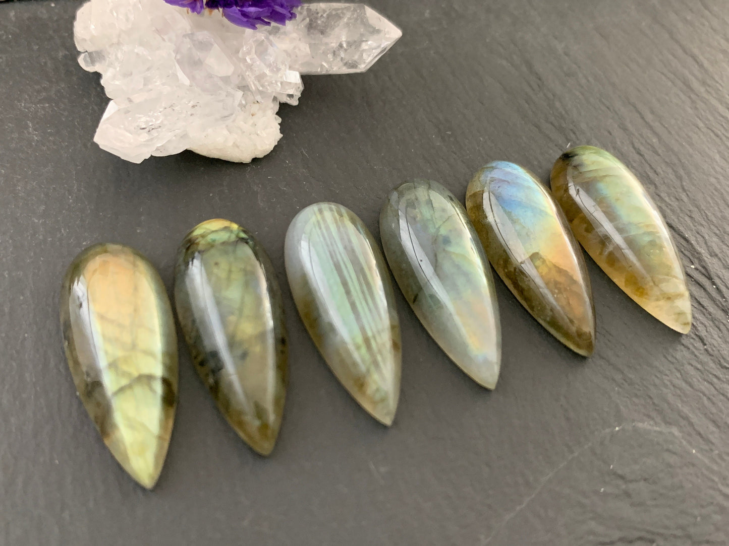 Labradorite pear 12x30mm Cabochon  - Calibrated Cabochons