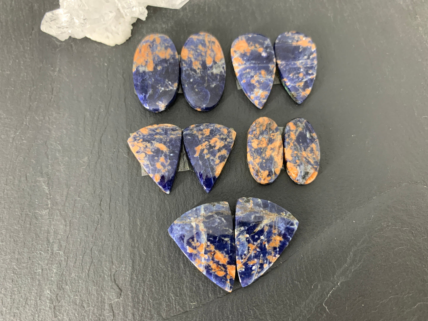 Sodalite Pairs 18-24mm long Cabochon *
