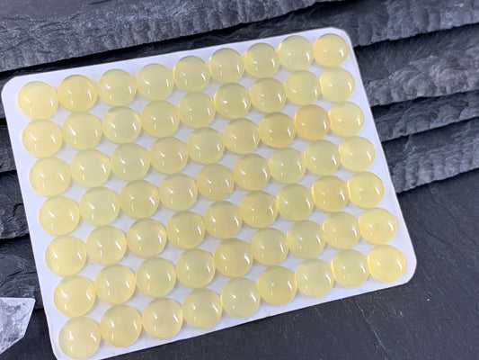 Yellow Opal round 8mm cabochon - Calibrated cabochons