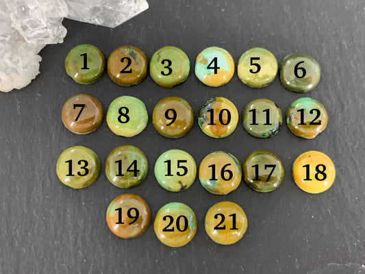 Tibetan Turquoise 7mm round cabochon