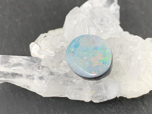 Australian Opal Doublet Cabochon 10x11.5x3.5mm Free Form Gemstone
