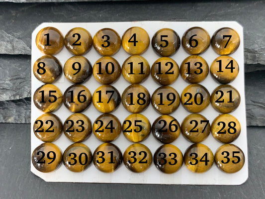 Tiger eye round 10mm cabochon - Calibrated cabochons