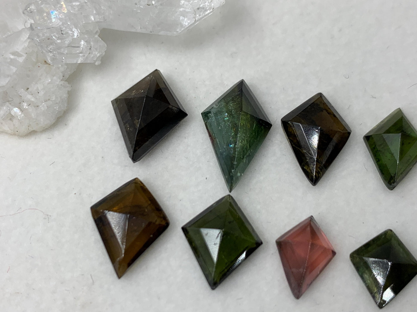 Natural Tourmaline step cut 9-14mm long cabochon