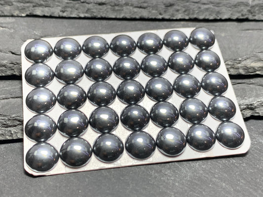 Hematite round 8, 10, 12mm cabochon - Calibrated cabochons