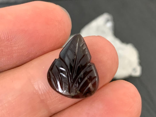Carved Tourmaline 12x15x3mm cabochon
