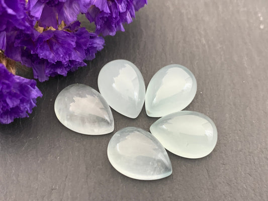 Aquamarine pear 10x14mm cabochon - Calibrated cabochons