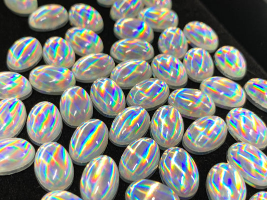 Mystic Rainbow Quartz oval 8x12mm cabochon doublet