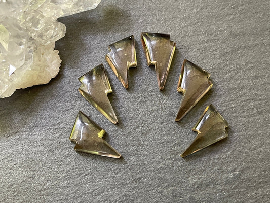 Faceted color changing Alexandrite lightning bolt 8x13mm cabochon - Cabochons are calibrated