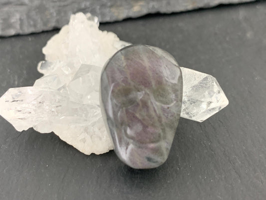 Labradorite Skull Cabochon 15x21mm, Labradorite Skull, Natural Gemstone, Halloween Jewelry, Handcrafted Accessory