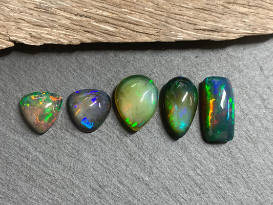 Natural Black Ethiopian Opal 10-16mm long Cabochon/ Select your cabochon
