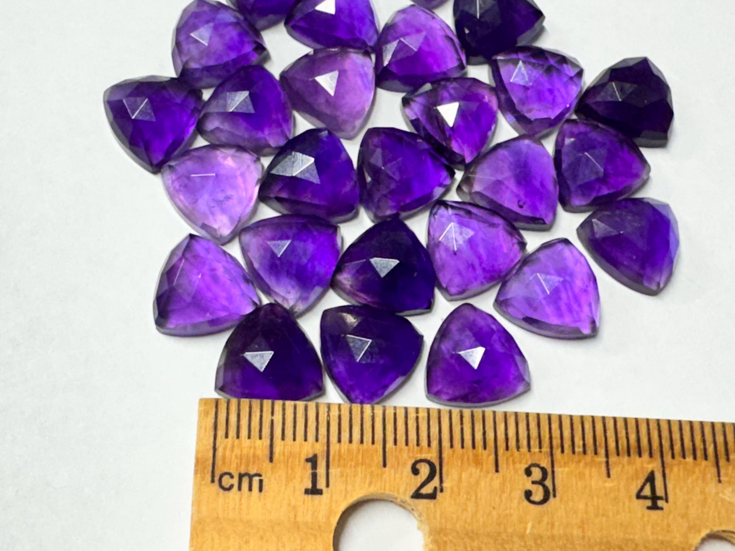 Faceted Amethyst Trillion 10mm Cabochon