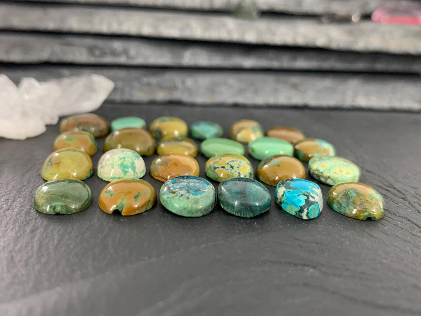 Tibetan Turquoise oval, pear 10-11mm long cabochon/ Select your cabochon