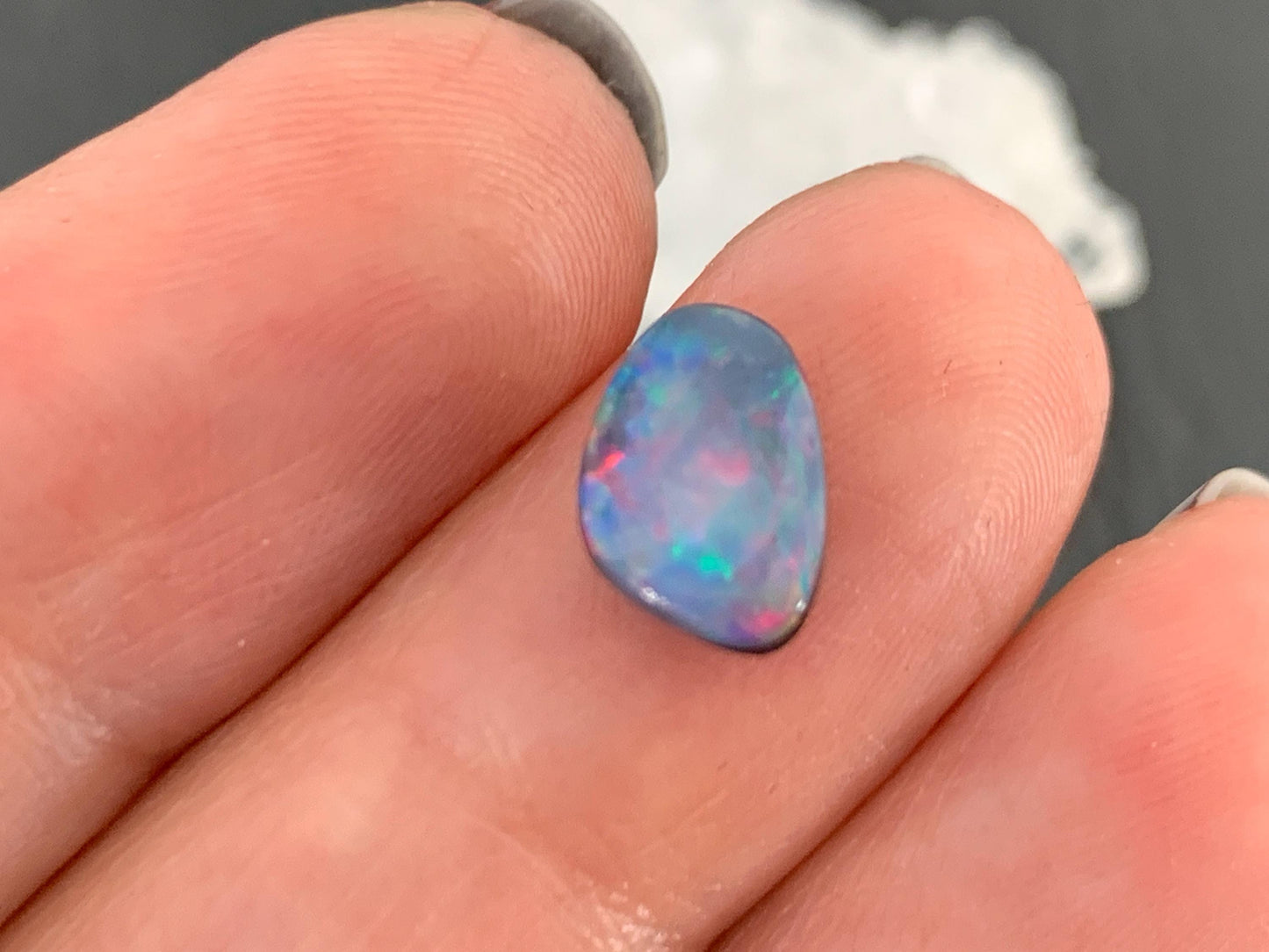 Australian Opal doublet 6x9x4mm cabochon