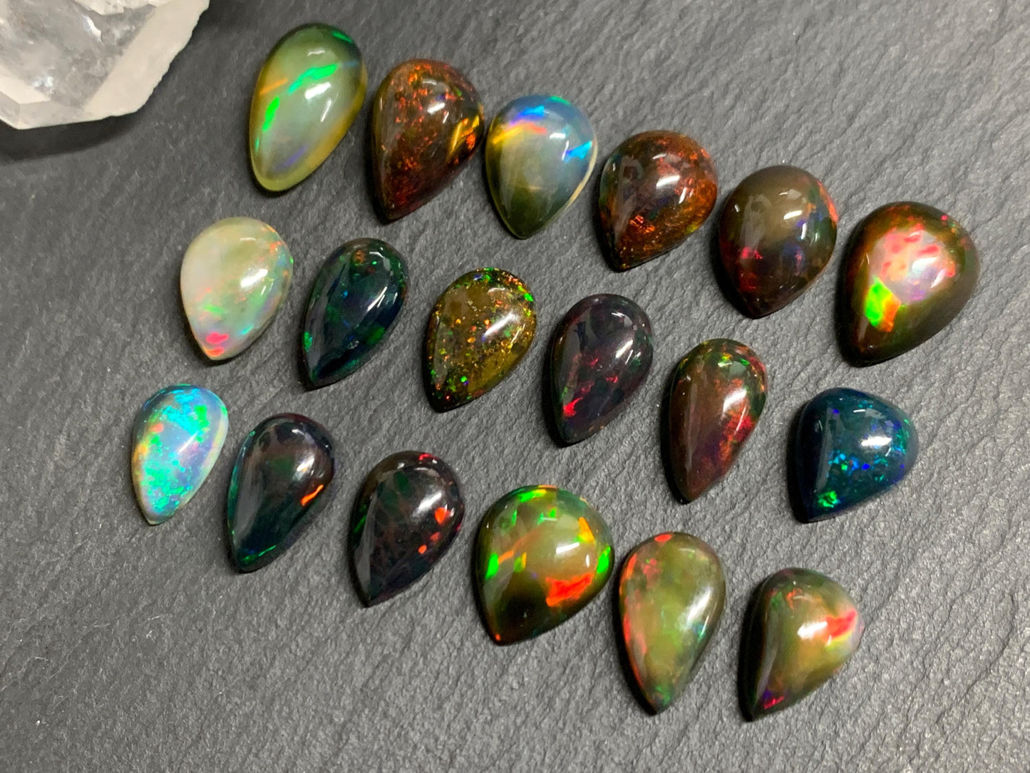 Natural Ethiopian Black Opal 11-14mm long cabochon/ Select your cabochon