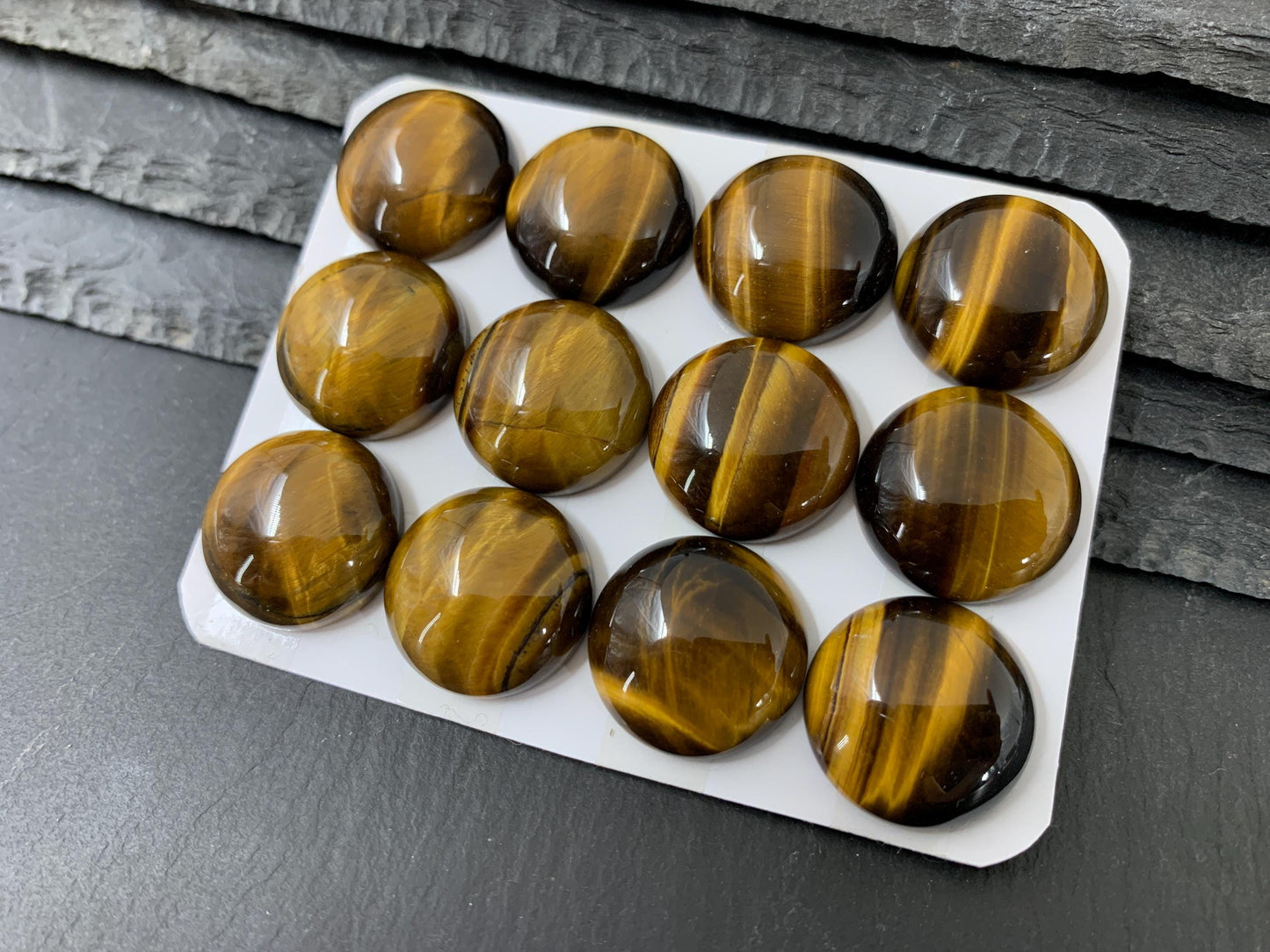 Tiger Eye round 20mm cabochon - Calibrated cabochons