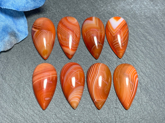 Red Agate pear 11x21mm cabochon - Calibrated cabochons