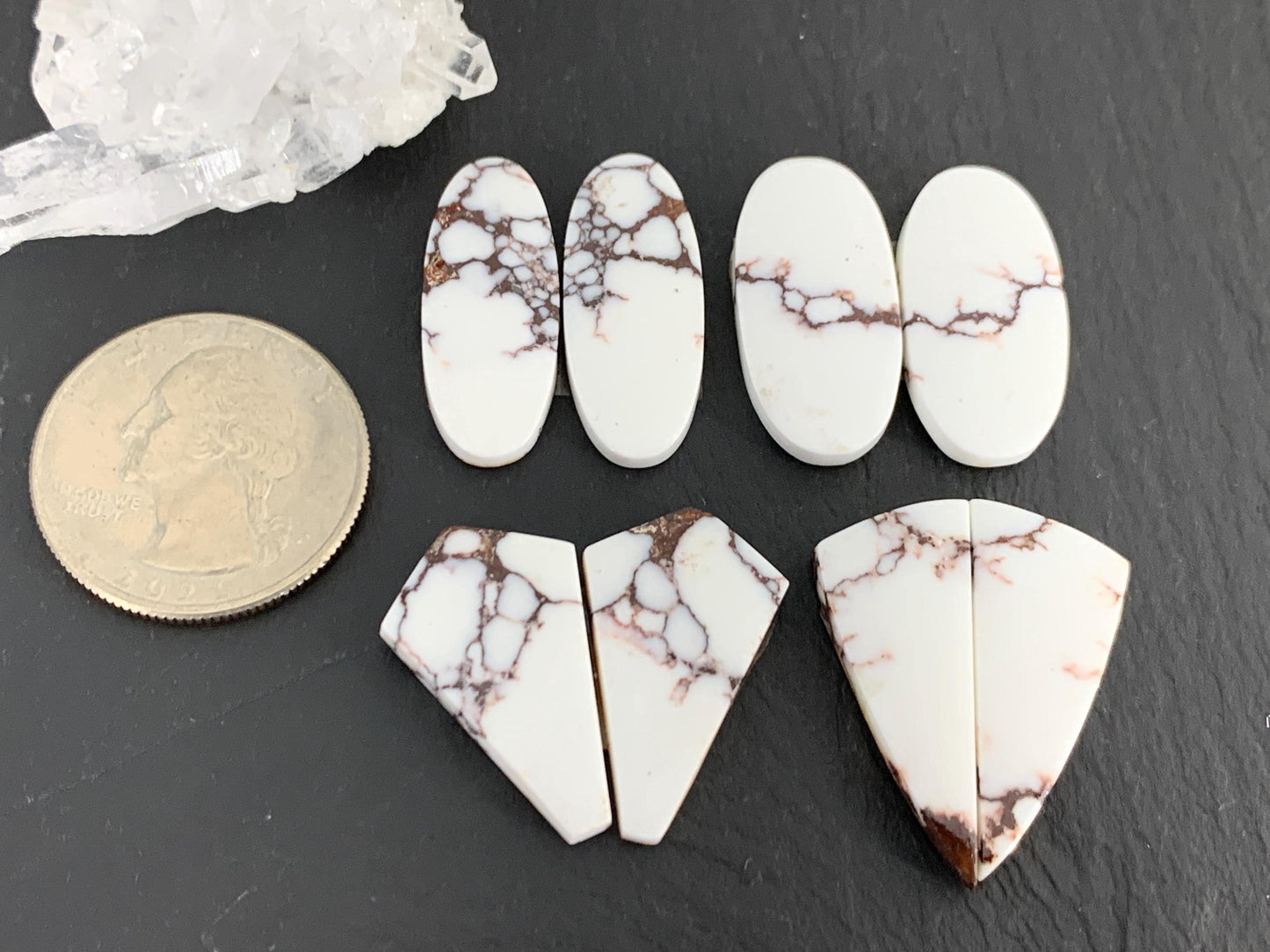 Wild Horse Jasper 24-28mm long cabochon pair