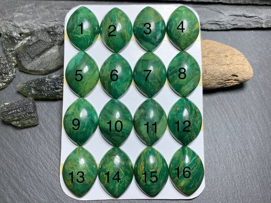 African Jade marquise 18x25mm cabochon - Calibrated Cabochons