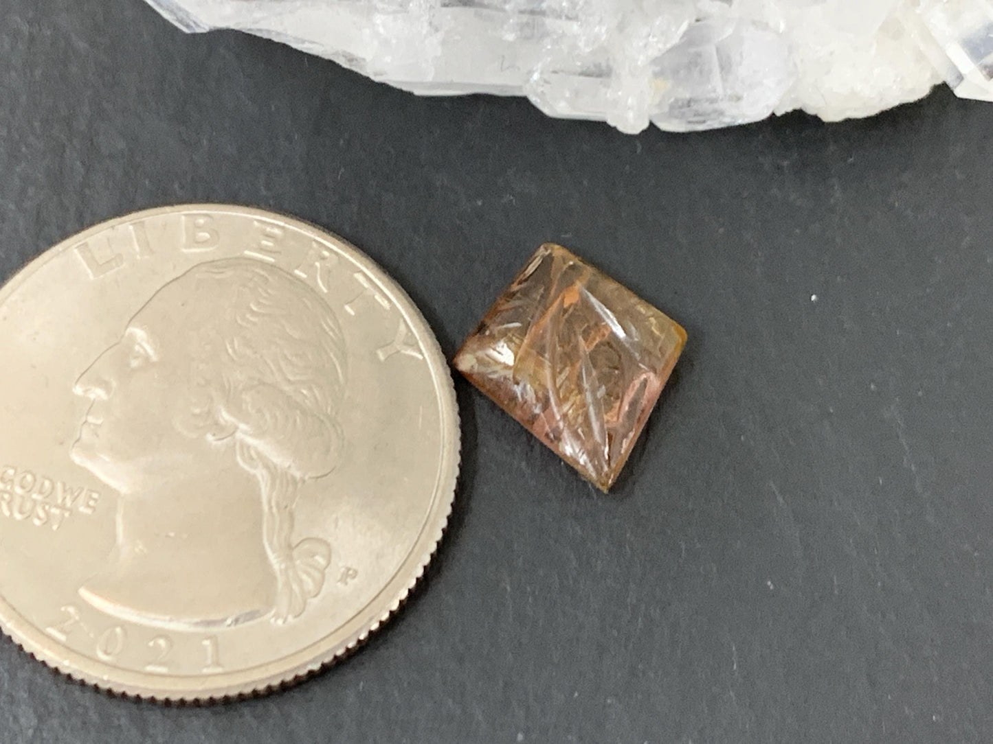 Faceted Watermelon Tourmaline 11x12.5x3mm cabochon