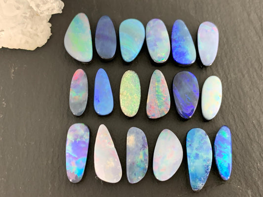 Australian Opal doublet 12-15mm long cabochon