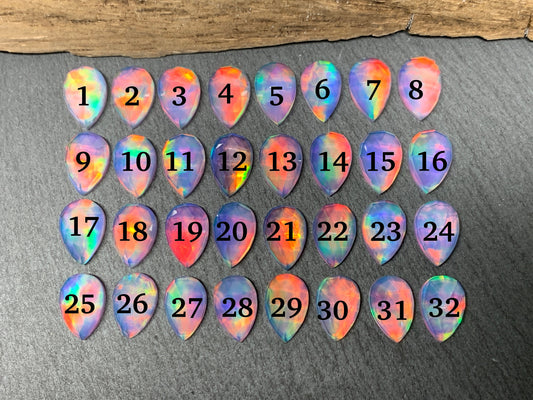 Faceted  Aurora Opal pear 8x12mm cabochon - Doublet cabochons/ Select your cabochon
