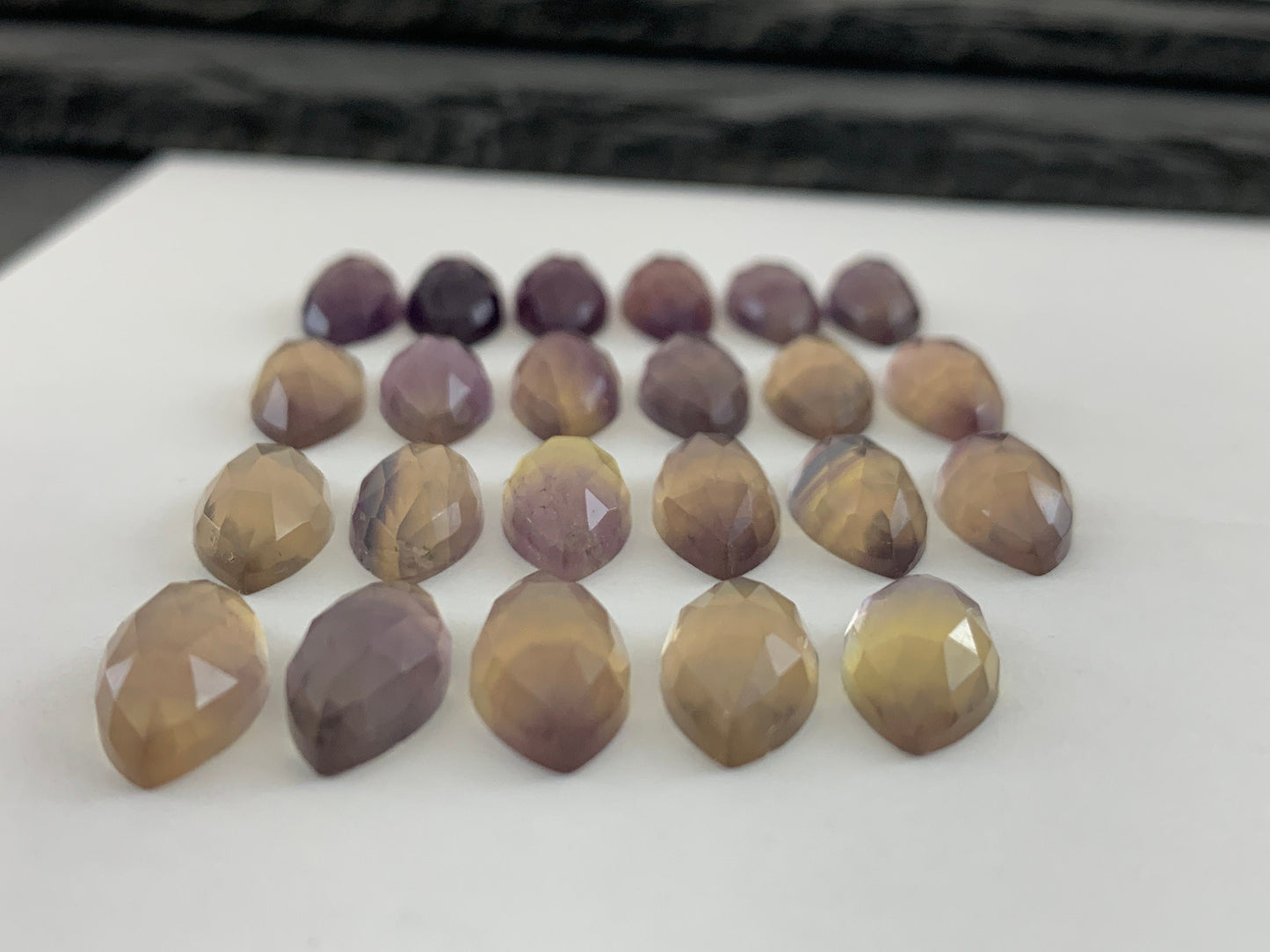 Faceted Fluorite marquise  8x15mm cabochon- Select your cabochon