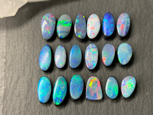 Australian Opal doublet 8-10mm long cabochon