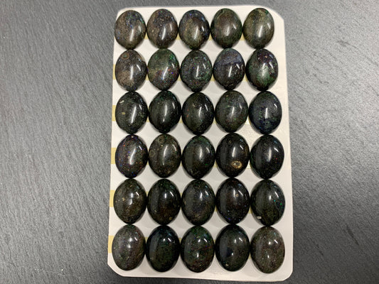 Black Andamooka Opal oval 12x16mm cabochon - Matrix Australian Opal