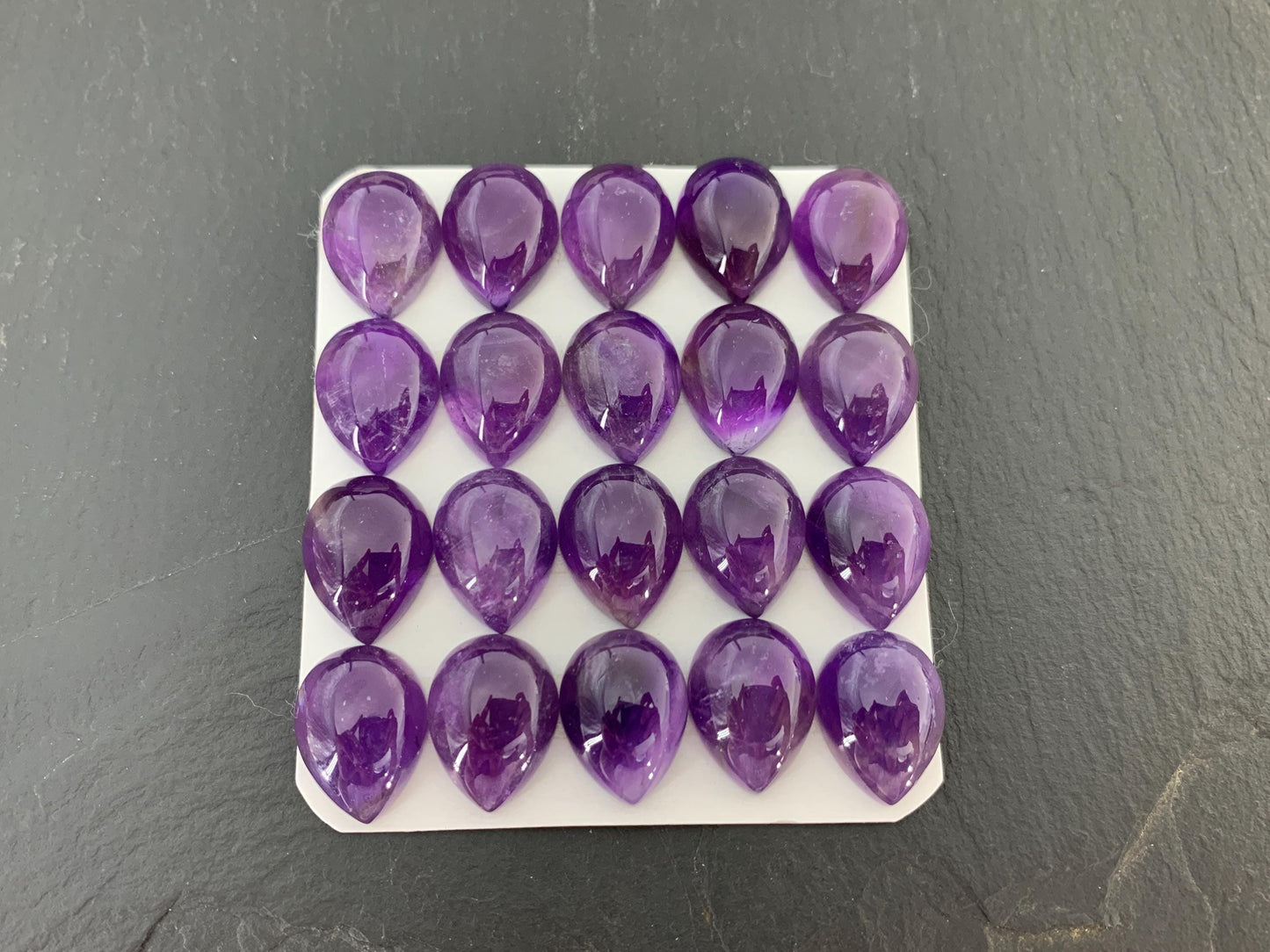 Amethyst pear 12x16mm cabochon - Calibrated cabochons