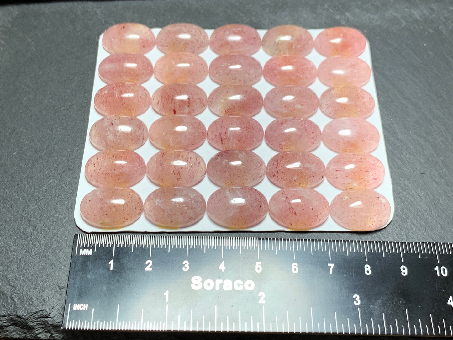 Strawberry Quartz Cabochon - Natural Oval 13x18mm Calibrated Gemstone