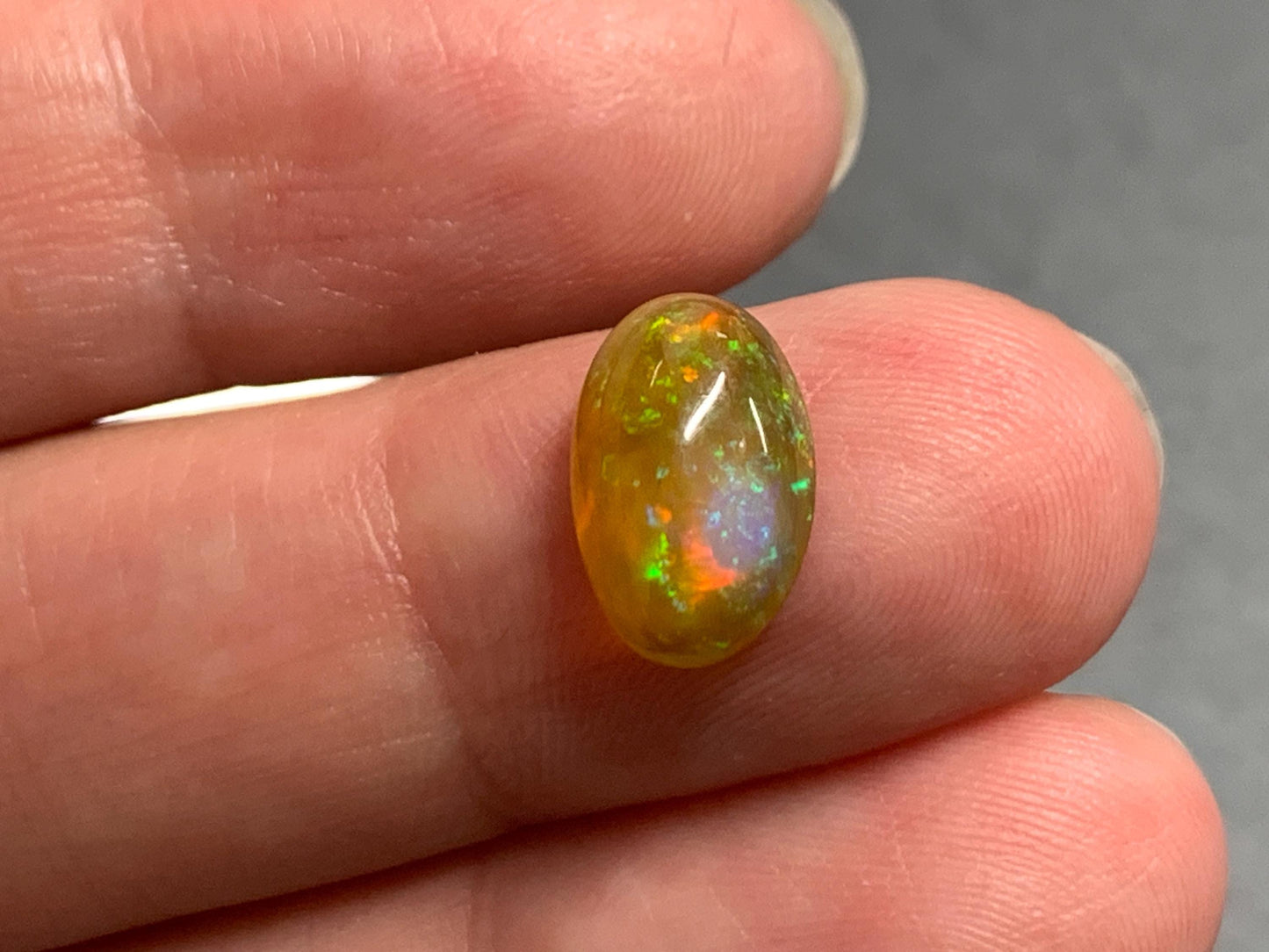 Natural Black Ethiopian Opal pear 7x12x4mm cabochon