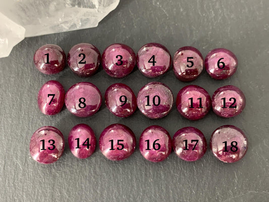Ruby cabochon 8-9mm long