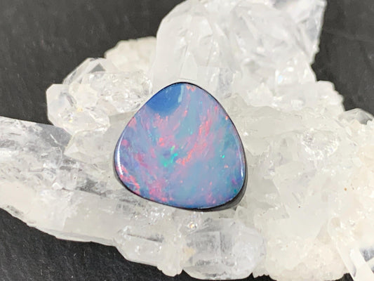 Australian Opal Doublet Cabochon 10x11x3mm - Natural Free Form Gemstone