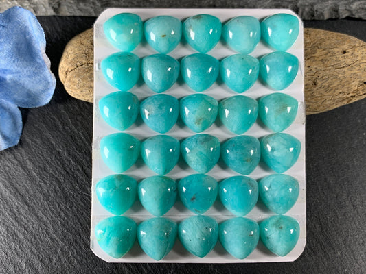 Amazonite trillion 12x12mm Cabochon - Calibrated cabochons