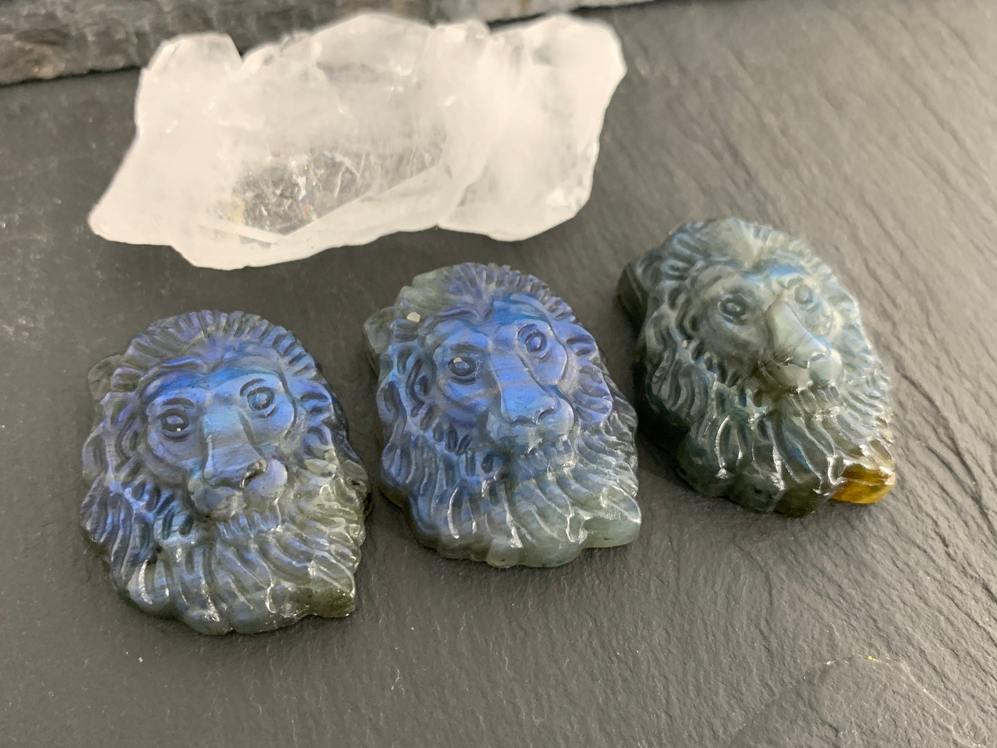 Lion Labradorite carving - Labradorite carving