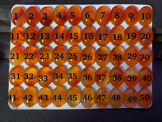 Carnelian oval 10x14mm cabochon - Calibrated cabochons