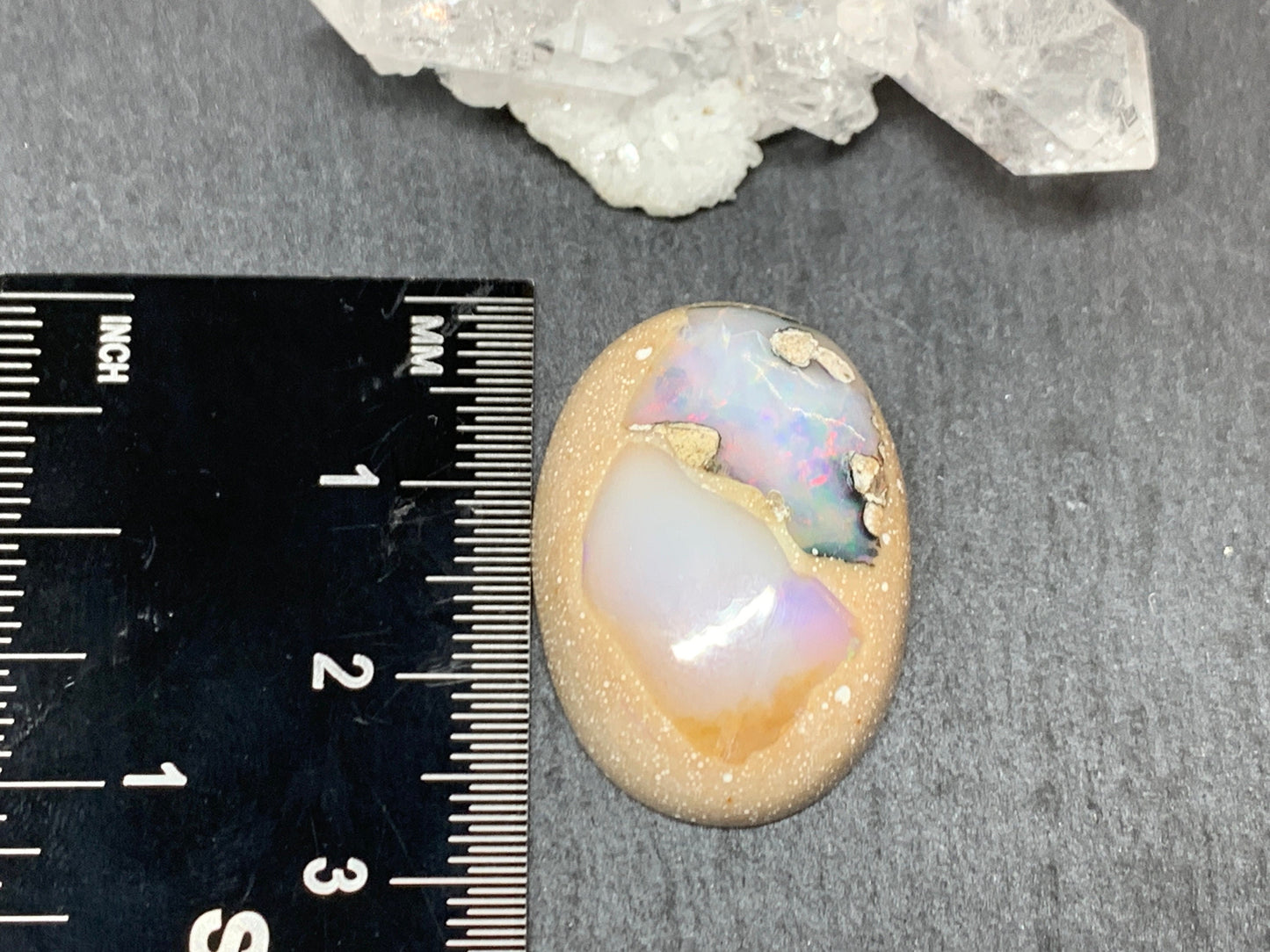 Ethiopian Opal Cabochon – Stabilized Welo Opal with Bright Play of Color - 19x26x8mm