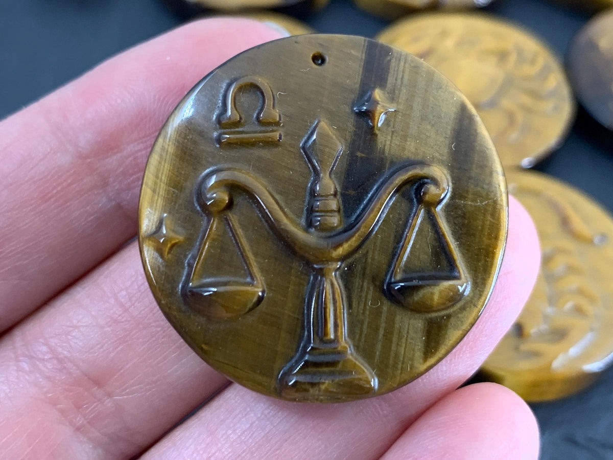 Tiger Eye Signs - Zodiac Constellations Carving *
