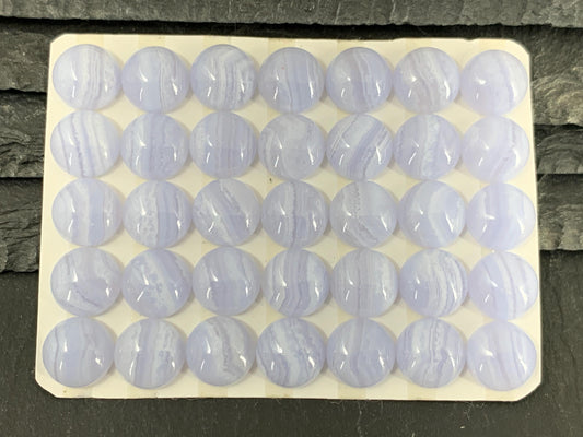 Blue Lace Agate round 10mm cabochon - Calibrated cabochons
