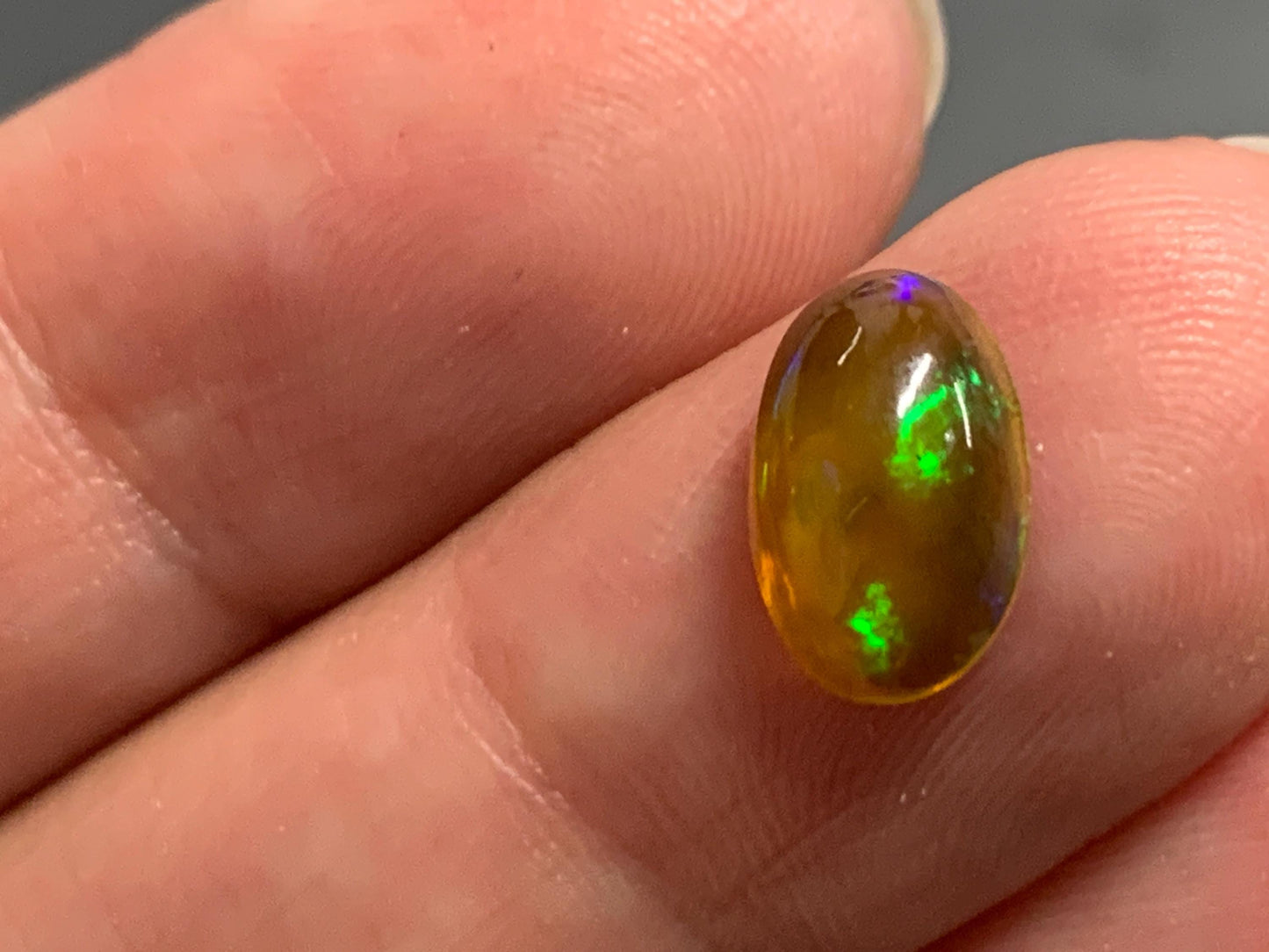 Natural Black Ethiopian Opal oval 6x10x4mm cabochon
