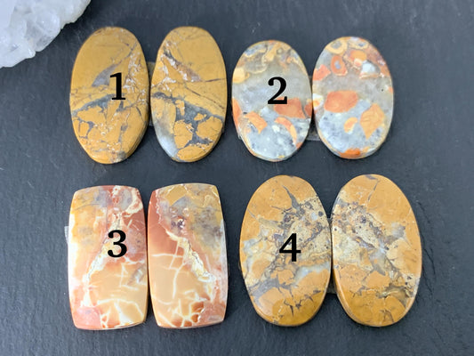 Maligano Jasper cabochon pair