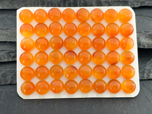 Carnelian round 8mm cabochon - Calibrated cabochons